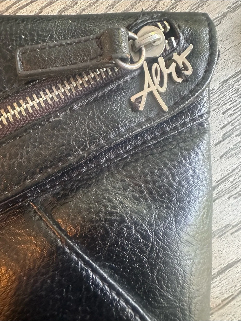 Vintage Y2K Aeropostale Aero Black Faux Leather Envelope Wristlet Clutch Bag